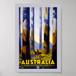 Poster Cartaz de Viagem Antigo da Austrália Restaurado
