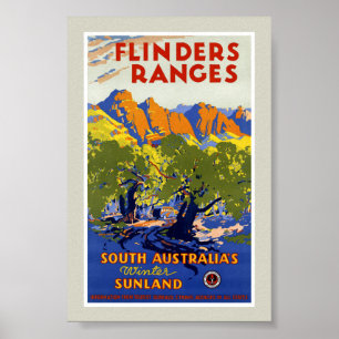 Poster Cartaz de Viagem Antigo da Austrália Restaurado