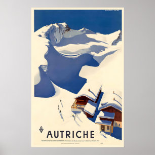 Poster Cartaz de Viagem Antigo da Áustria - EnquadradoNão