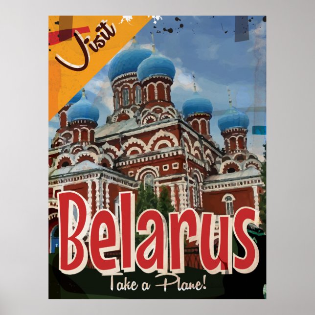 Poster Cartaz de Viagem Antigo da Bielorrússia (Frente)
