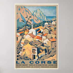 Poster Cartaz de Viagem Antigo da Córsega França