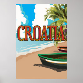 Pôster cartaz de viagem antigo da CROÁCIA