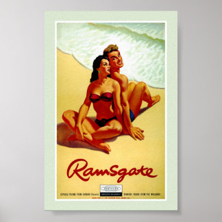 Poster Cartaz de Viagem Antigo da Inglaterra Restaurado