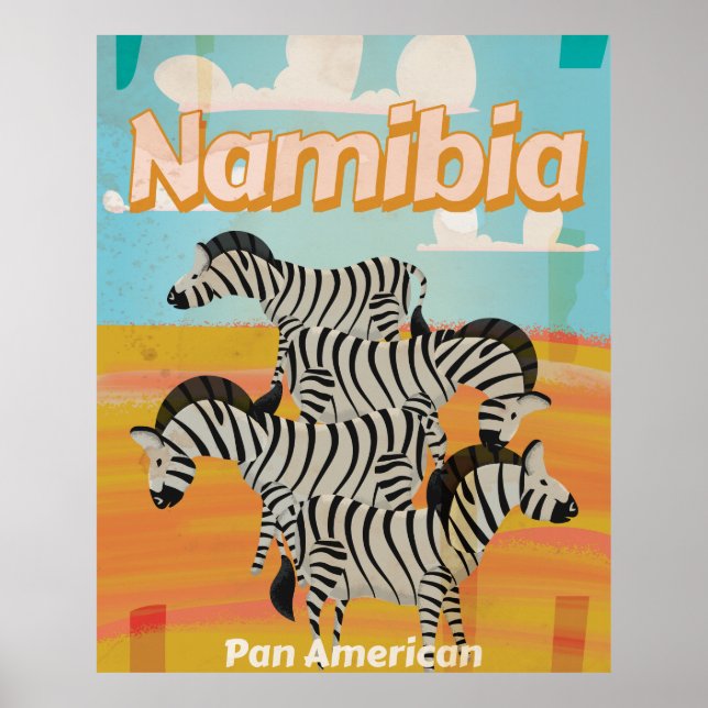 Poster Cartaz de Viagem Antigo da Namíbia (Frente)
