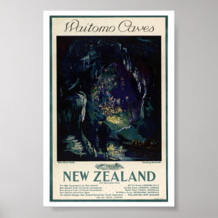 Pôster Cartaz de Viagem Antigo da Nova Zelândia