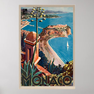 Poster Cartaz de Viagem Antigo da Riviera Francesa de Môn