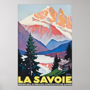 Poster Cartaz de Viagem Antigo da Saboia França, Francês