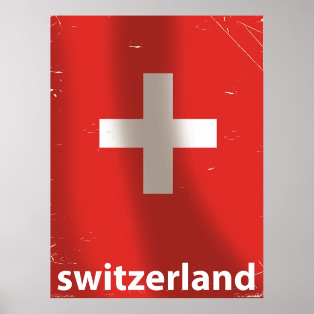Pôster Cartaz de viagem antigo da Suíça (Frente)