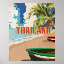 Cartaz de Viagem Antigo da Tailândia