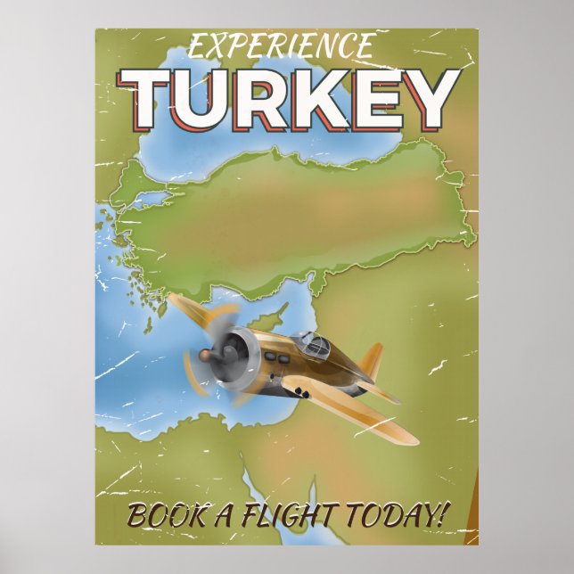 Pôster Cartaz de viagem antigo da Turquia (Frente)