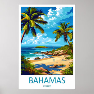 Poster Cartaz de Viagem Antigo das Bahamas Parque Naciona