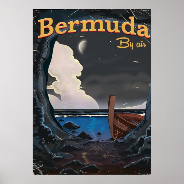Pôster Cartaz de viagem antigo das Bermudas (Frente)