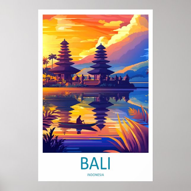 Poster Cartaz de Viagem Antigo de Bali Parque Nacional de (Frente)