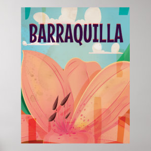Pôster Cartaz de Viagem Antigo de Barranquilla Colômbia