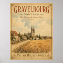 Cartaz de Viagem Antigo de Gravelbourg Saskatchewa
