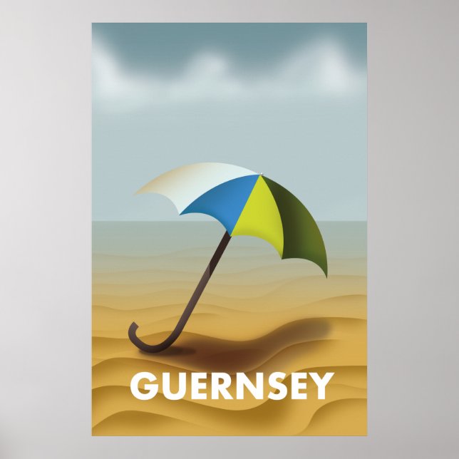 Poster Cartaz de viagem antigo de Guernsey (Frente)