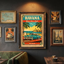 Cartaz de Viagem Antigo de Havana – Arte de Parede