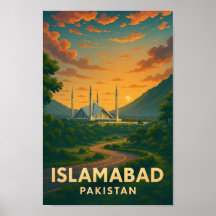 Cartaz de Viagem Antigo de Islamabad Paquistão