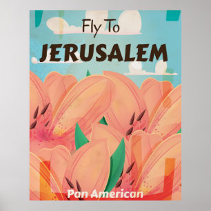 Pôster Cartaz de Viagem Antigo de Jerusalém