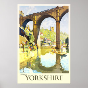 Poster Cartaz de Viagem Antigo de Knaresborough Yorkshire