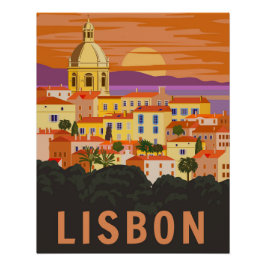 Pôster Cartaz de Viagem Antigo de Lisboa