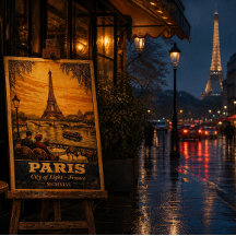 Cartaz de Viagem Antigo de Paris França – Arte de