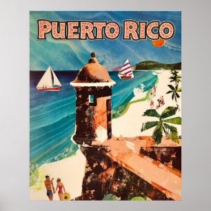 Poster Cartaz de Viagem Antigo de Porto Rico