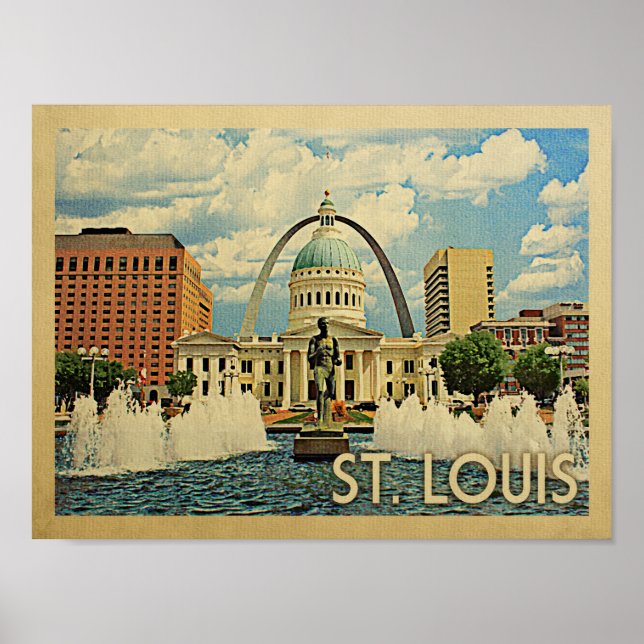 Pôster Cartaz de Viagem Antigo de Saint Louis (Frente)