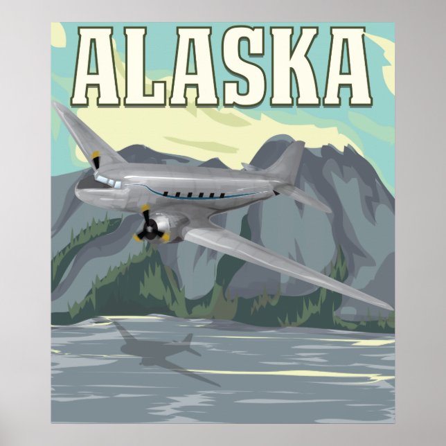 Pôster Cartaz de Viagem Antigo do Alasca (Frente)