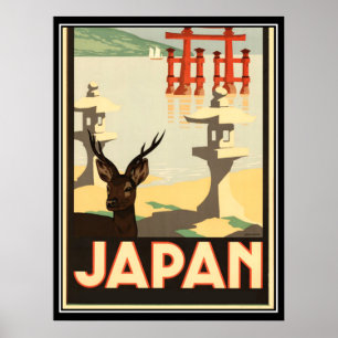 Poster Cartaz de Viagem Antigo do Japão