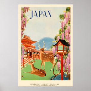 Poster Cartaz de Viagem Antigo do Japão - EnquadradoNão E