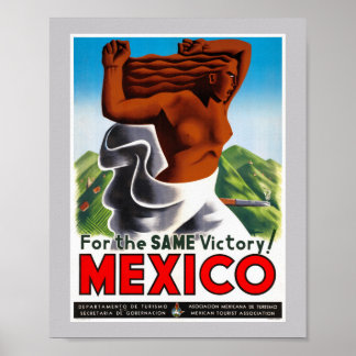 Poster Cartaz de Viagem Antigo do México Restaurado