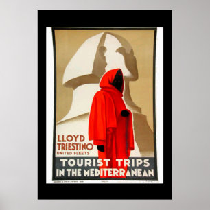 Pôster Cartaz de Viagem Antigo Egito Mediterrâneo