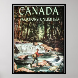 Pôster Cartaz de Viagem Antigo Férias no Canadá
