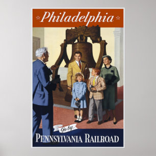 Pôster Cartaz de Viagem Antigo Ferrovia Filadélfia