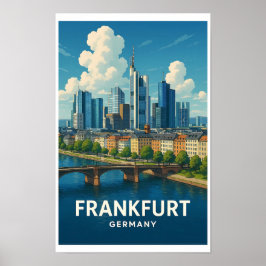 Poster Cartaz de Viagem Antigo Frankfurt Alemanha