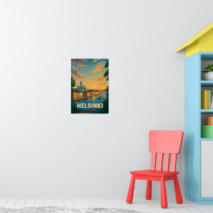 Poster Cartaz de Viagem Antigo Helsinki Finlândia