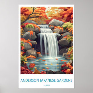 Poster Cartaz de Viagem Antigo Jardins Japoneses Anderson