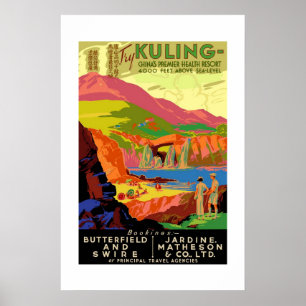 Pôster Cartaz de Viagem Antigo Kuling China