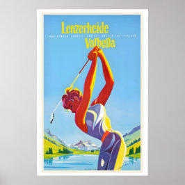 Poster Cartaz de Viagem Antigo Lenzerheide Valbella