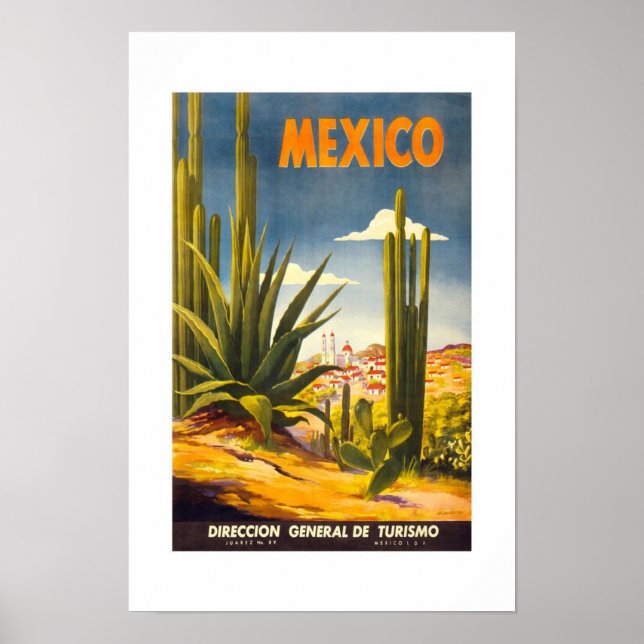 Pôster Cartaz de Viagem Antigo México (Frente)