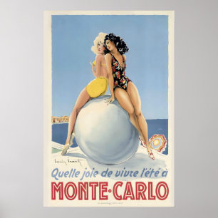 Poster Cartaz de Viagem Antigo Monte Carlo Mônaco