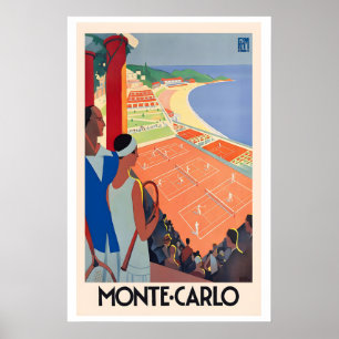 Poster Cartaz de Viagem Antigo Monte Carlo Mônaco - Enqua