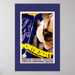 Pôster Cartaz de Viagem Antigo Montserrat Espanha