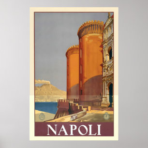Poster Cartaz de Viagem Antigo Nápoles Nápoles Campânia I