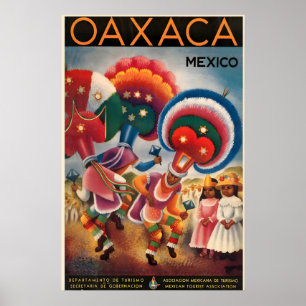 Poster Cartaz de Viagem Antigo Oaxaca México