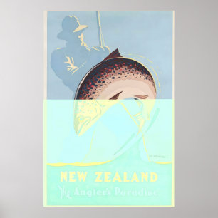 Poster Cartaz de Viagem Antigo Paraíso dos Pescadores da 