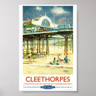 Poster Cartaz de Viagem Antigo Restaurado de Cleethorpes