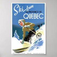 Cartaz de Viagem Antigo Restaurado de Quebec Canad