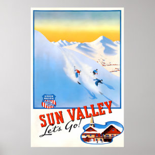 Poster Cartaz de Viagem Antigo Sun Valley 1